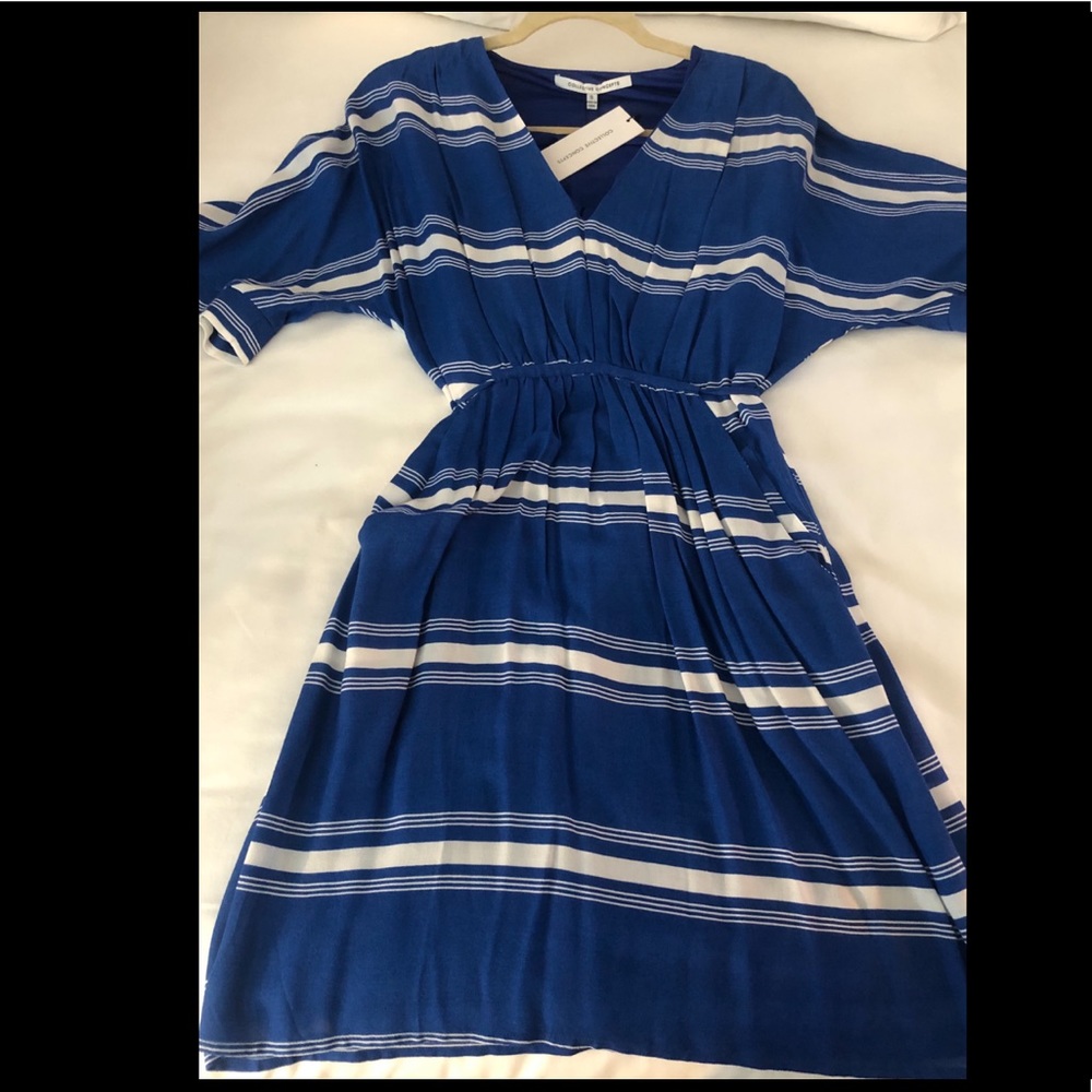 Women’s blue and white dress